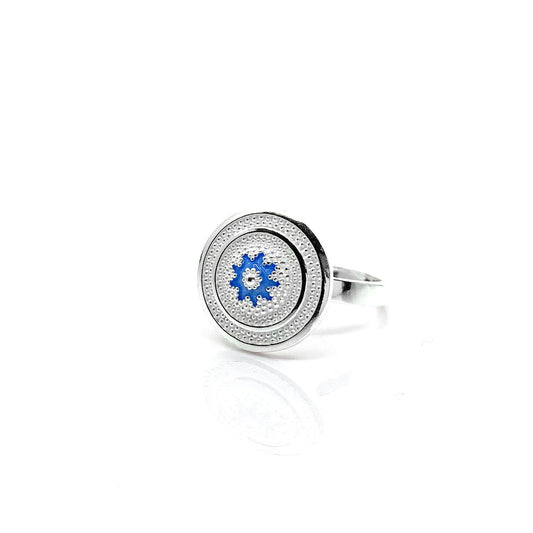 ვერცხლის ბეჭედი მინანქრით | Silver Enamel Ring - Tsvara