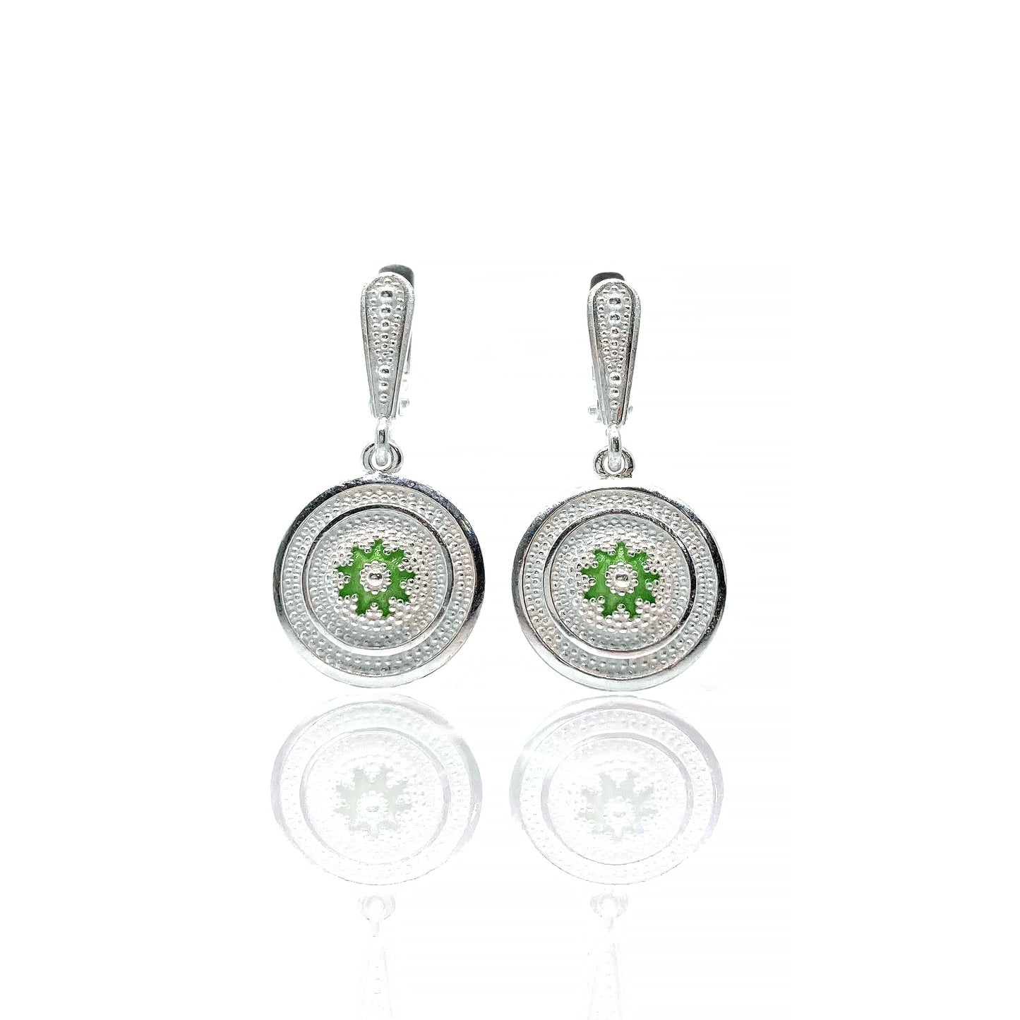 ვერცხლის საყურე მინანქრით | Silver Enamel Earring - Tsvara
