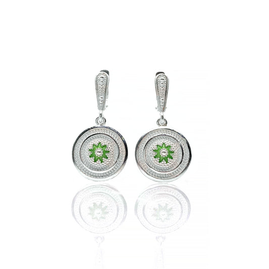 ვერცხლის საყურე მინანქრით | Silver Enamel Earring - Tsvara