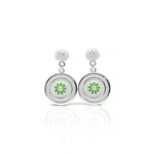 ვერცხლის საყურე მინანქრით | Silver Enamel Earring - Tsvara