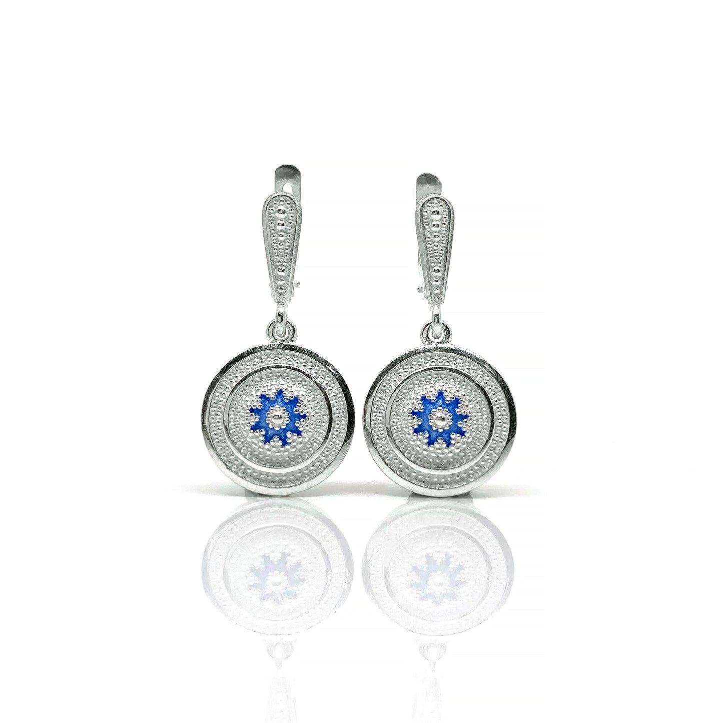 ვერცხლის საყურე მინანქრით | Silver Enamel Earring - Tsvara