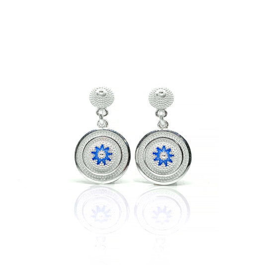 ვერცხლის საყურე მინანქრით | Silver Enamel Earring - Tsvara