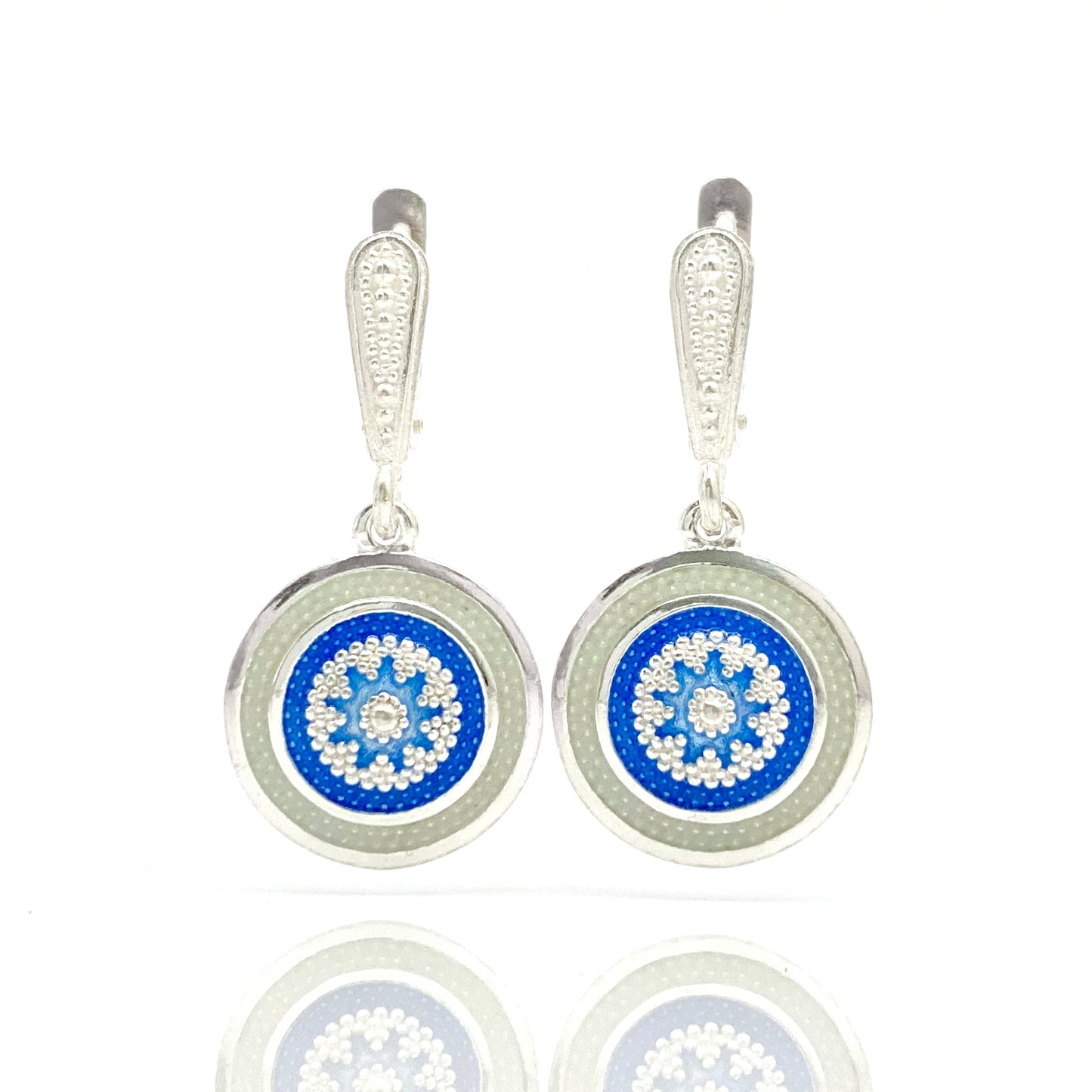 ვერცხლის საყურე მინანქრით | Silver Enamel Earring - Tsvara